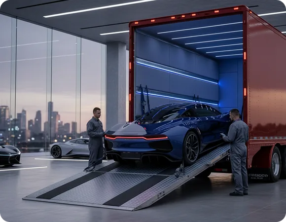 Car shipping by land freight option for shipping a car from Dubai