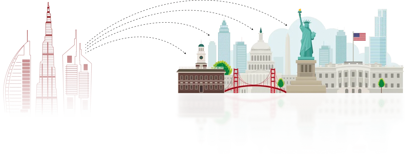 Dubai to USA movers - E House Movers international relocation to the United States