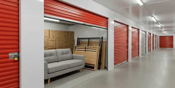 Covered storage space near the marina