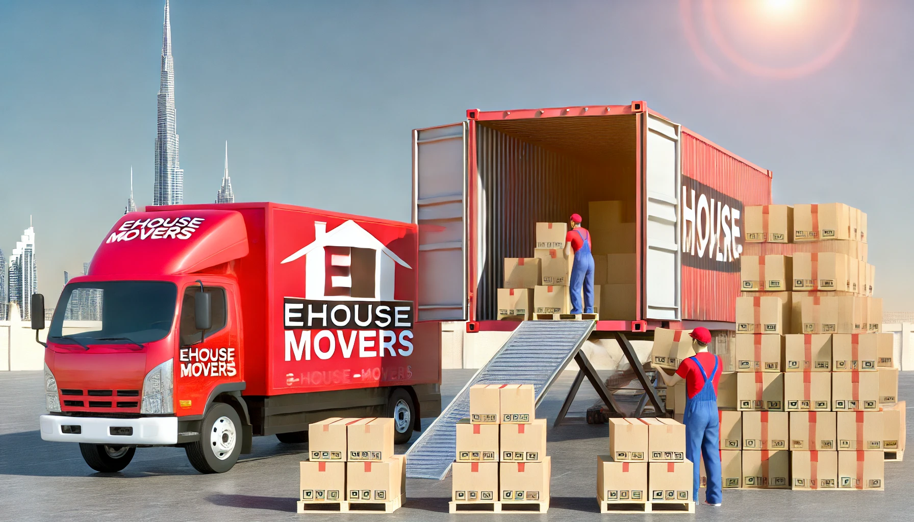 international movers dubai services by ehouse movers