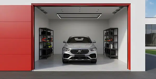 Secure indoor vehicle storage bay