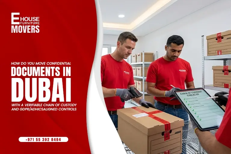 How do you move confidential documents in Dubai with a verifiable chain-of-custody and GDPR/ADHICS-aligned controls?