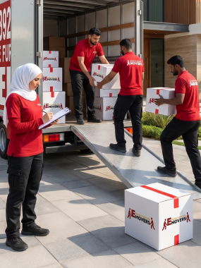 E-House Movers crew handling a residential relocation in Dubai